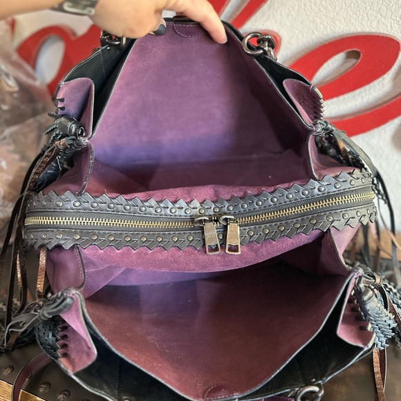 🔥Coach Dreamer Tote 34🔥 With Tattoo x Chelsea Champlain Plum with Moth 🖤 - Picture 4 of 8